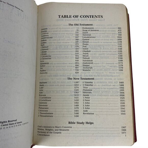 Giant Print Holy Bible King James Version Reference Nelson Regency Burgundy 1991 - Picture 9 of 12
